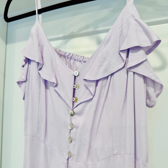 Forever21 Ruffle Lavender Purple Button front maxi Dress - Picture 2 of 5